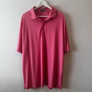 FENNEC Men’s checkered Dallas National Golf Club golf polo Size XXL